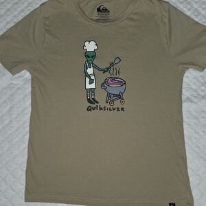 Quiksilver Tan Alien Chef Tee NWOT EUC M 10/12